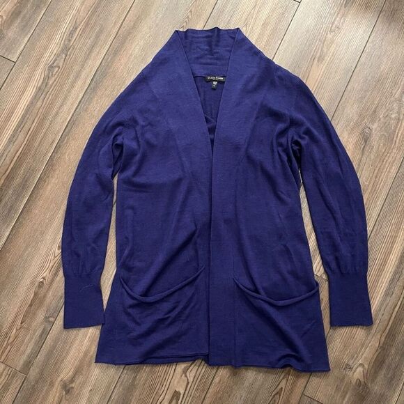 Eileen Fisher Cardigan Sweater Women Small Petite 100% Wool Open Front - Picture 2 of 6